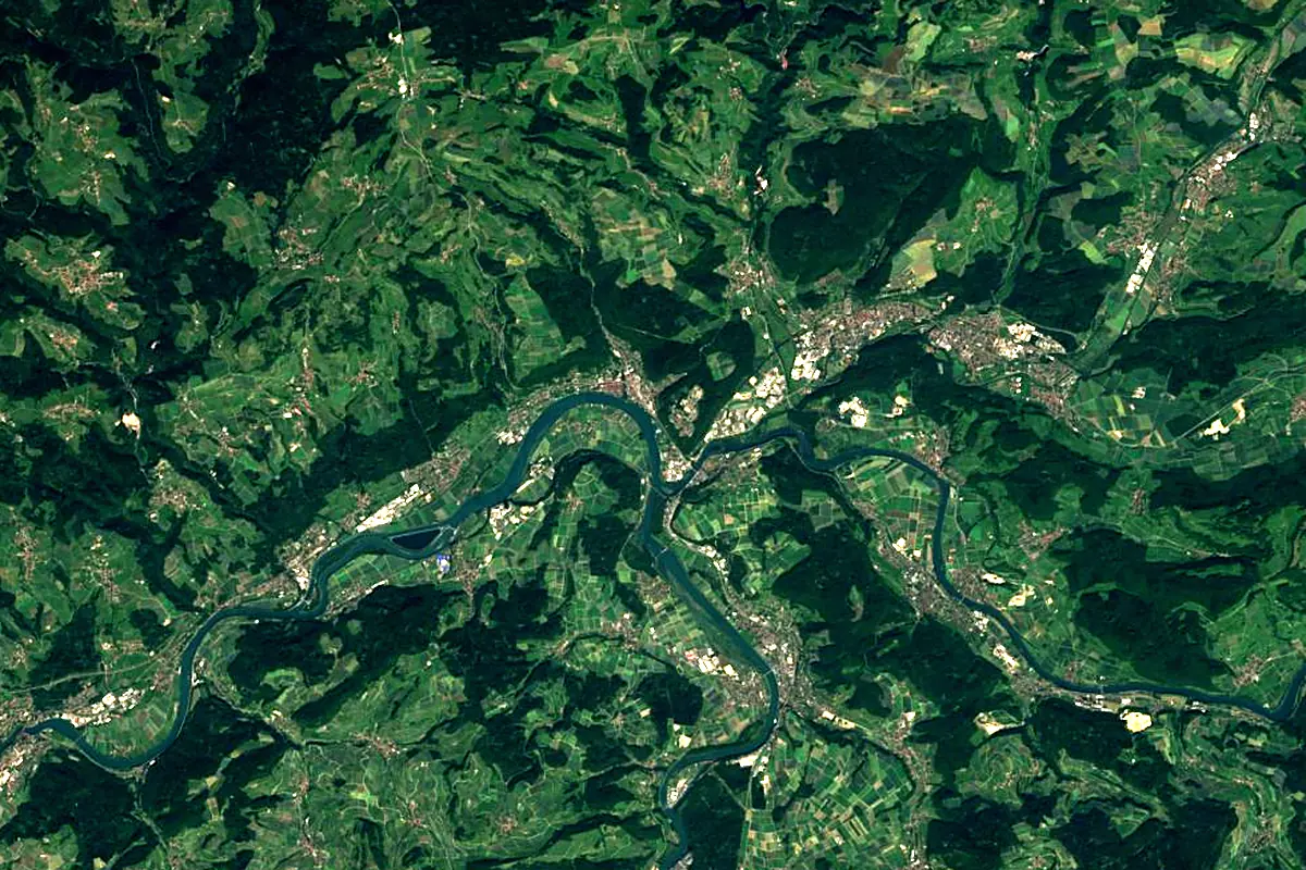 Aare: satellite view of the mouth