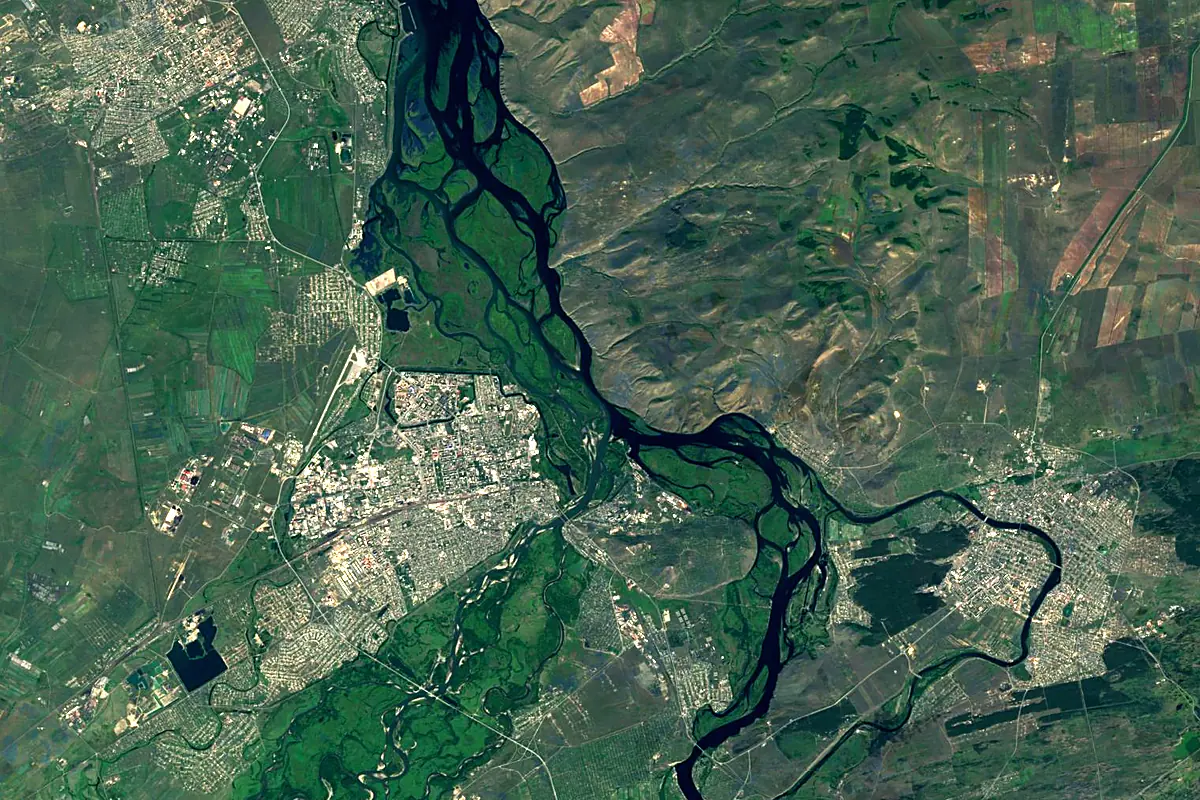 Abakan: satellite view of the mouth