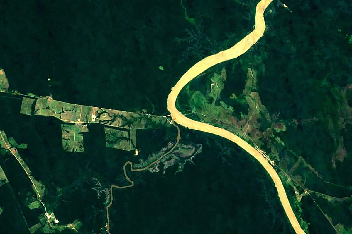 Abuna River: satellite view of the mouth