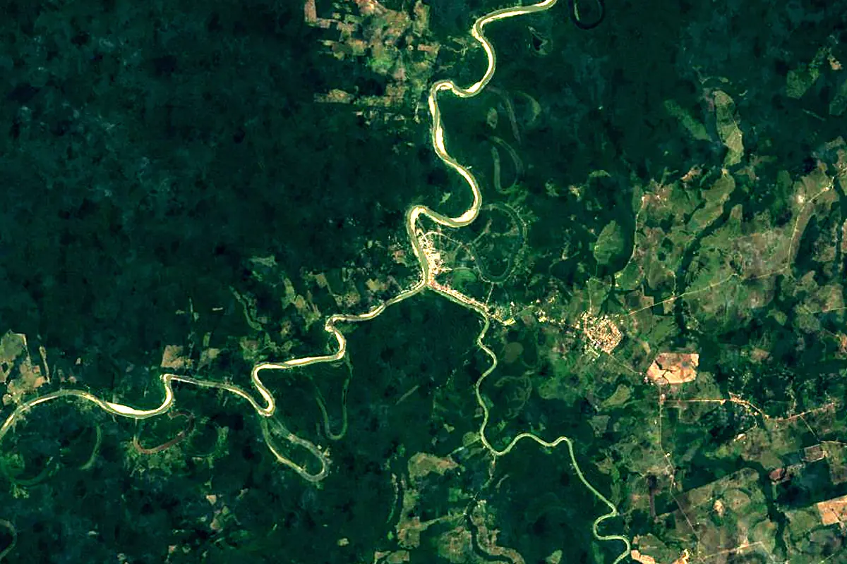 Acre River: satellite view of the mouth