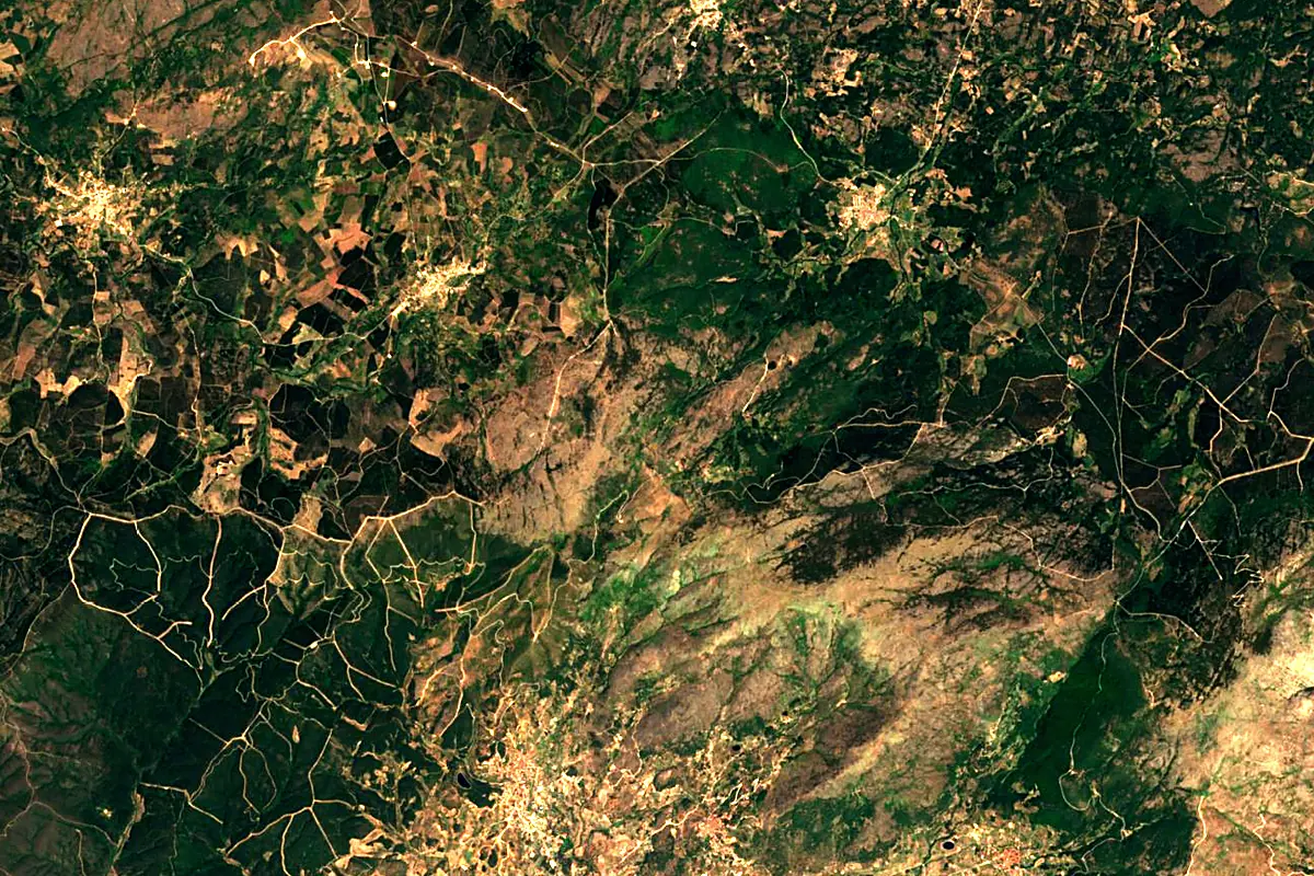 Águeda River: satellite view of the source