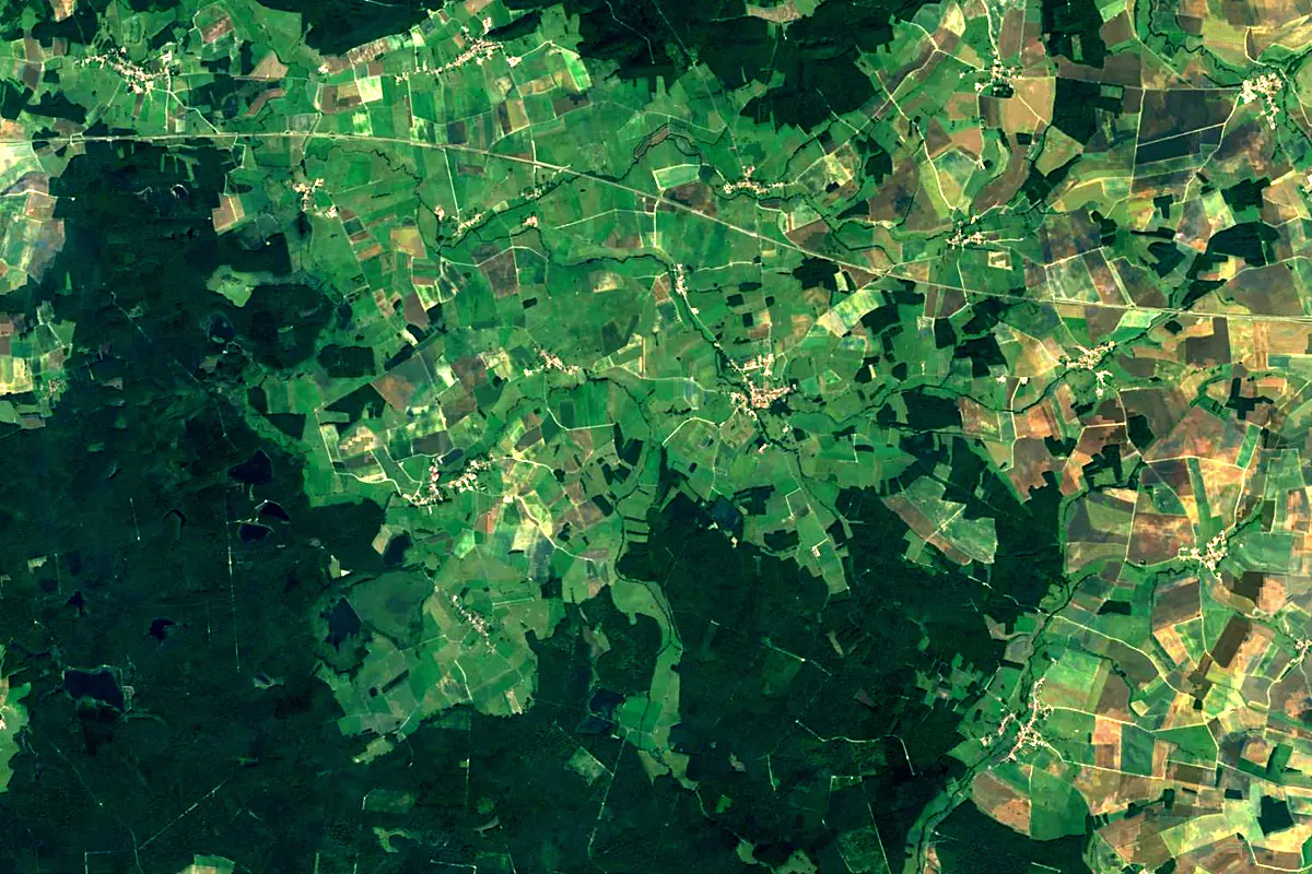Aisne: satellite view of the source