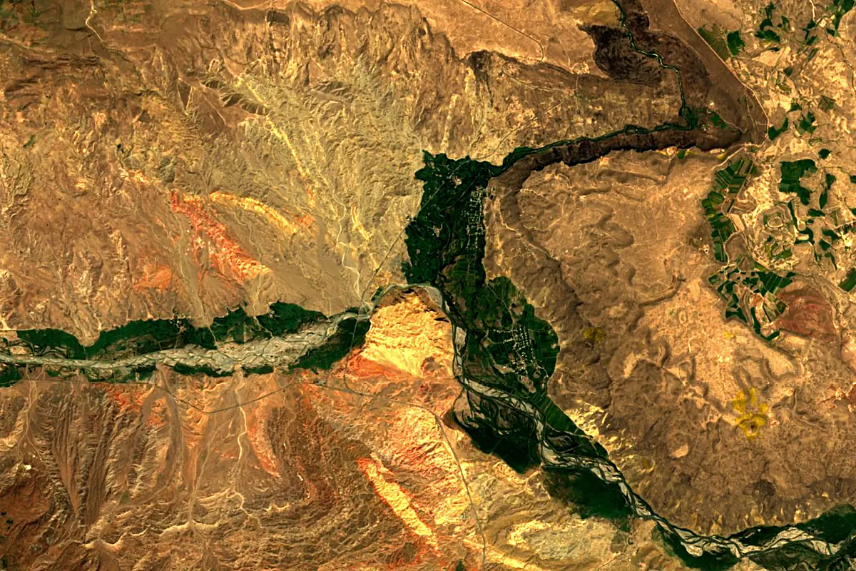 Akhurian River: satellite view of the mouth