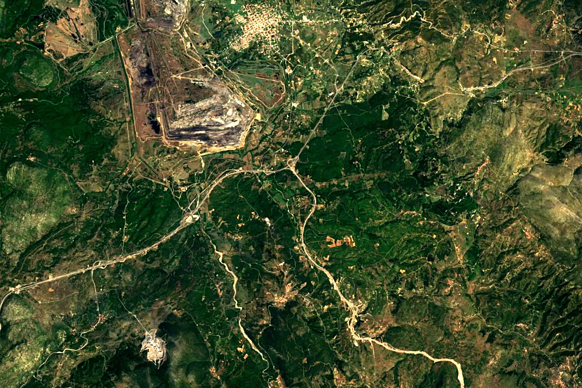 Alfeios: satellite view of the source