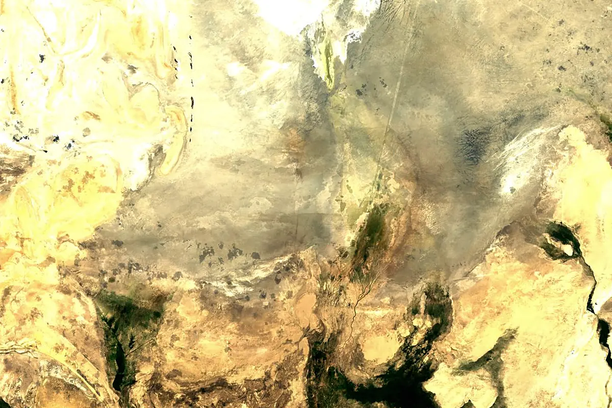 Amu Darya: satellite view of the mouth