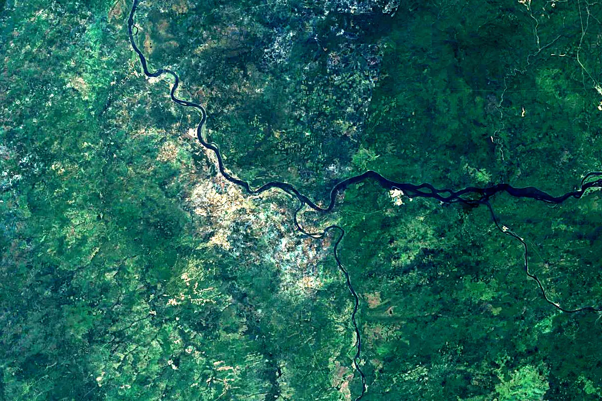 Angara: satellite view of the mouth