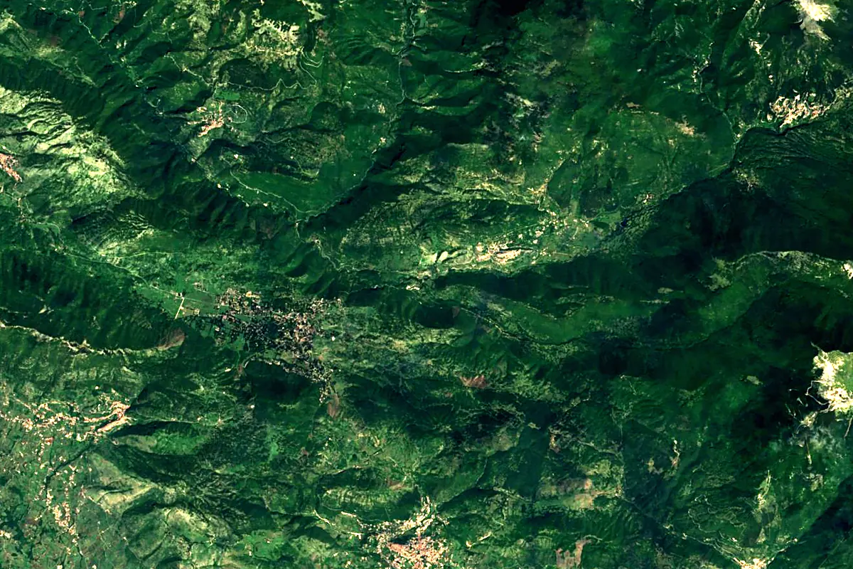 Aniene: satellite view of the source