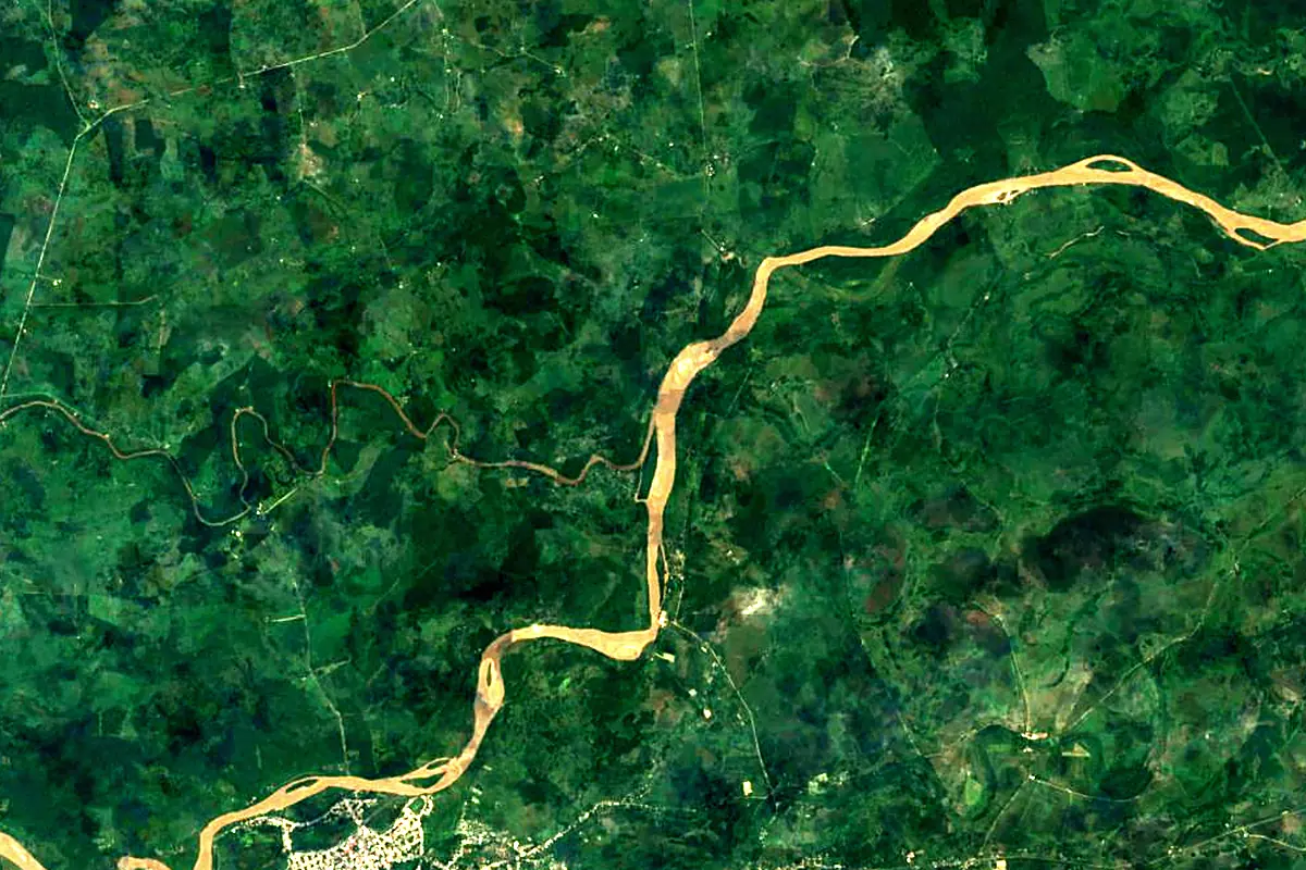 Apure River: satellite view of the source