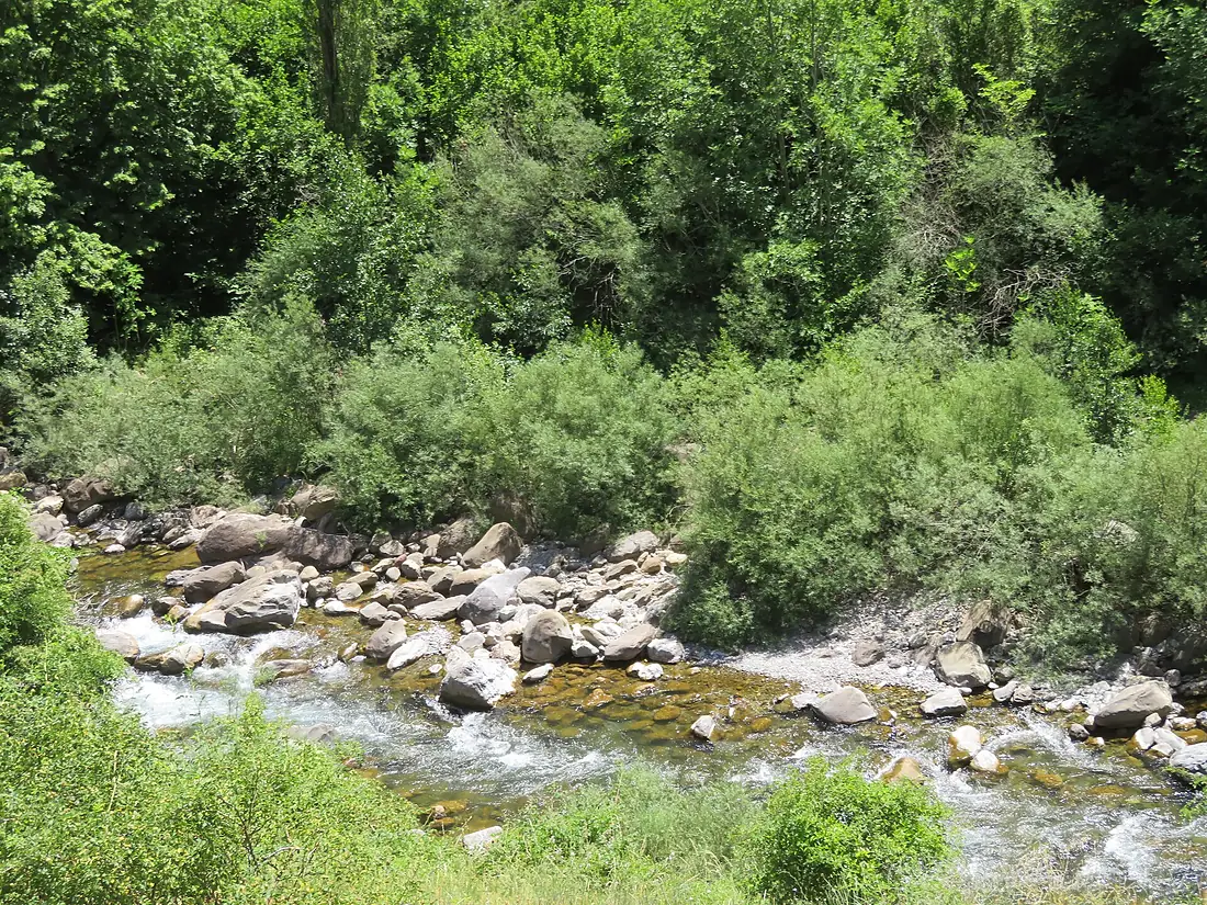 Río Aragón, provincia de Huesca, España