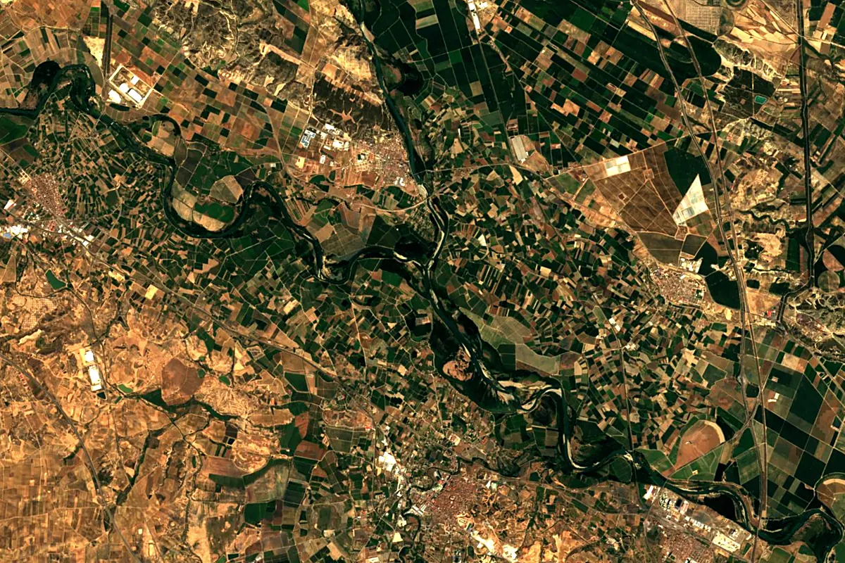 Aragón: satellite view of the mouth