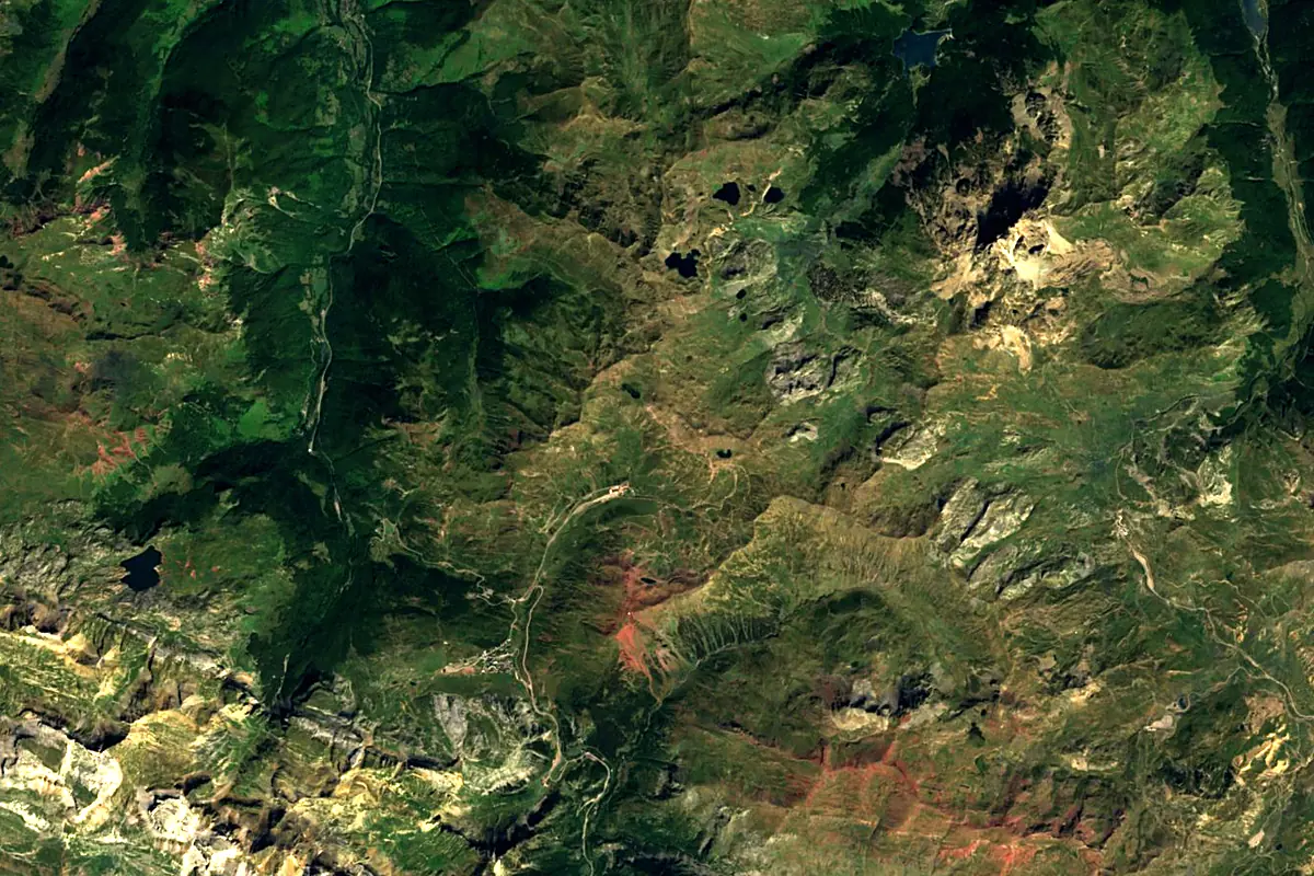 Aragón: satellite view of the source