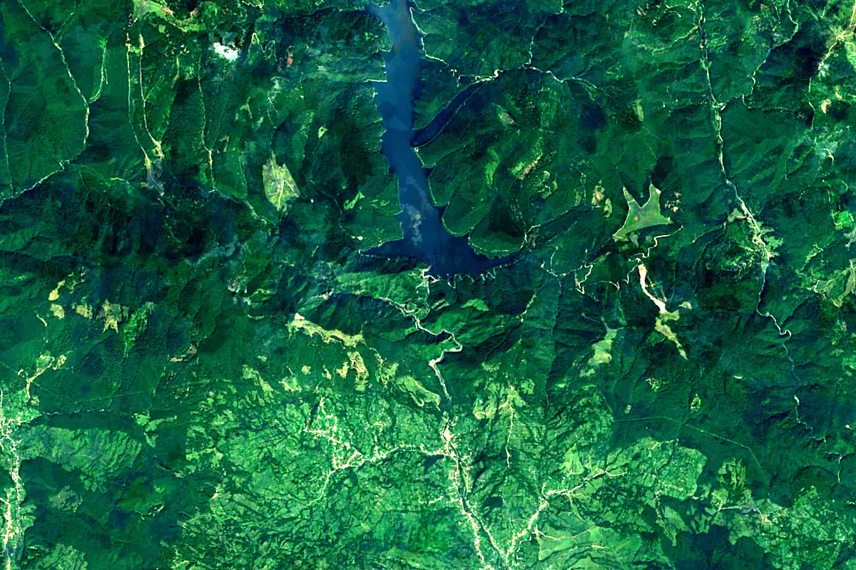 Argeș River: satellite view of the source