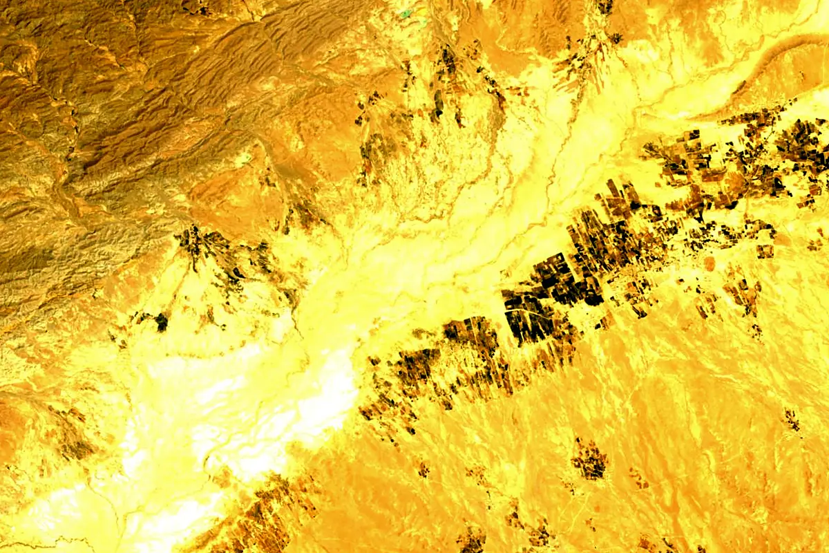 Arghandab River: satellite view of the source