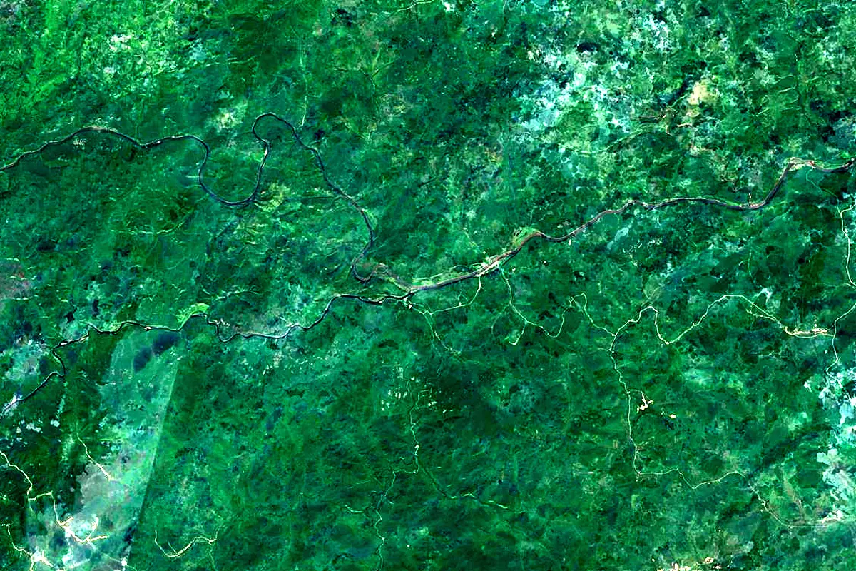 Argun River: satellite view of the mouth