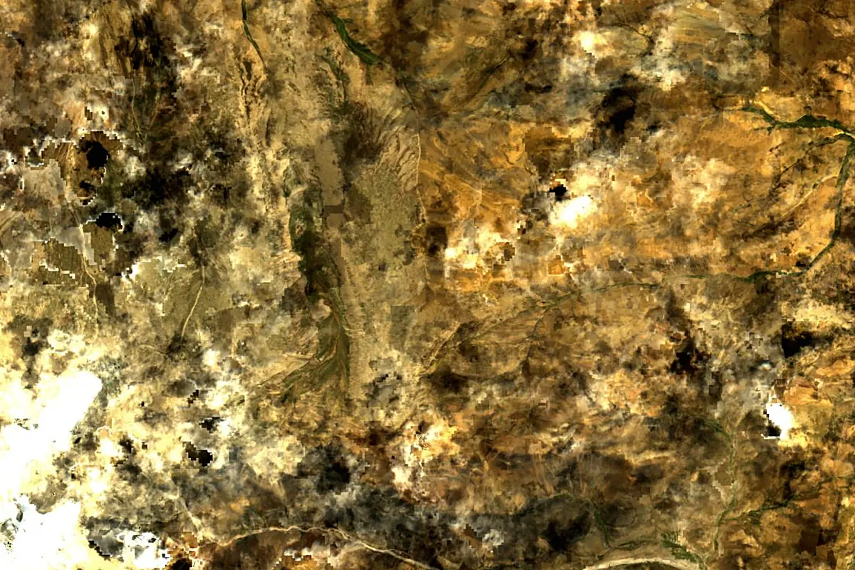 Arun River: satellite view of the source