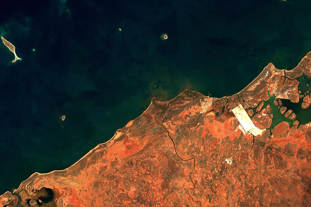 Ashburton River: satellite view of the mouth