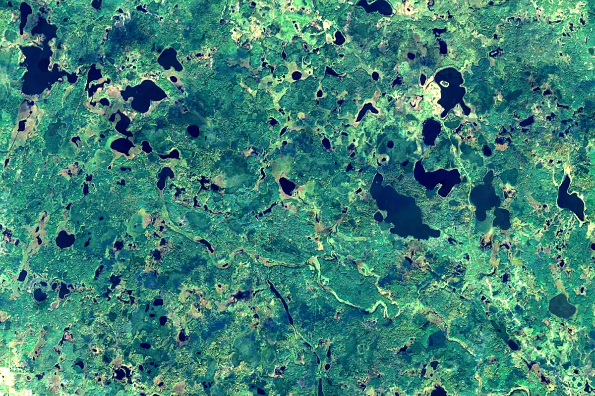 Assiniboine River: satellite view of the source
