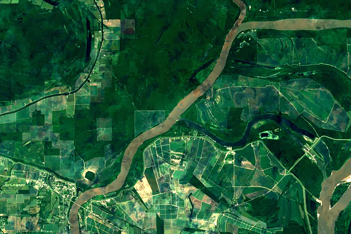 Atchafalaya River: satellite view of the source