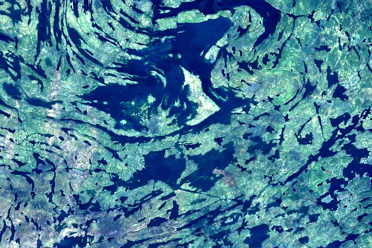 Athabasca River: satellite view of the source
