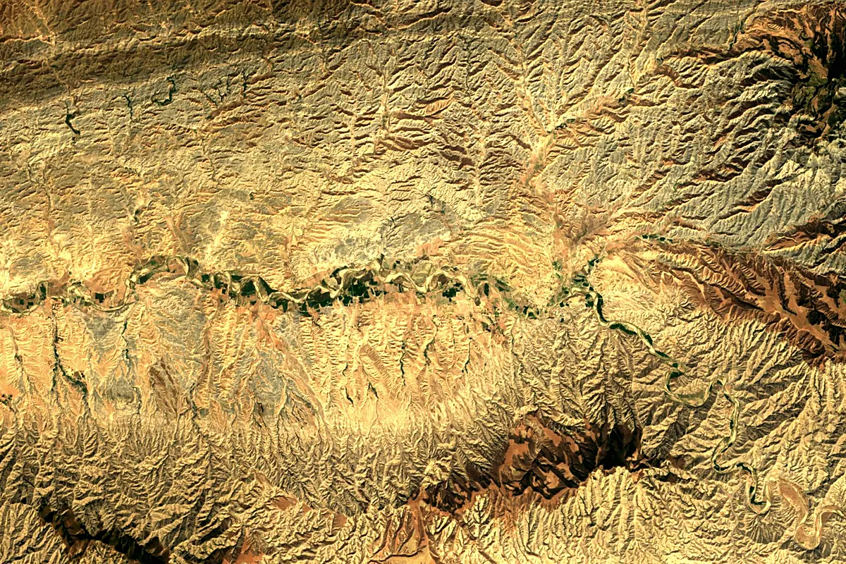 Atrek River: satellite view of the mouth