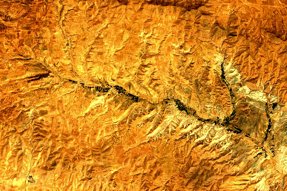 Atrek River: satellite view of the source