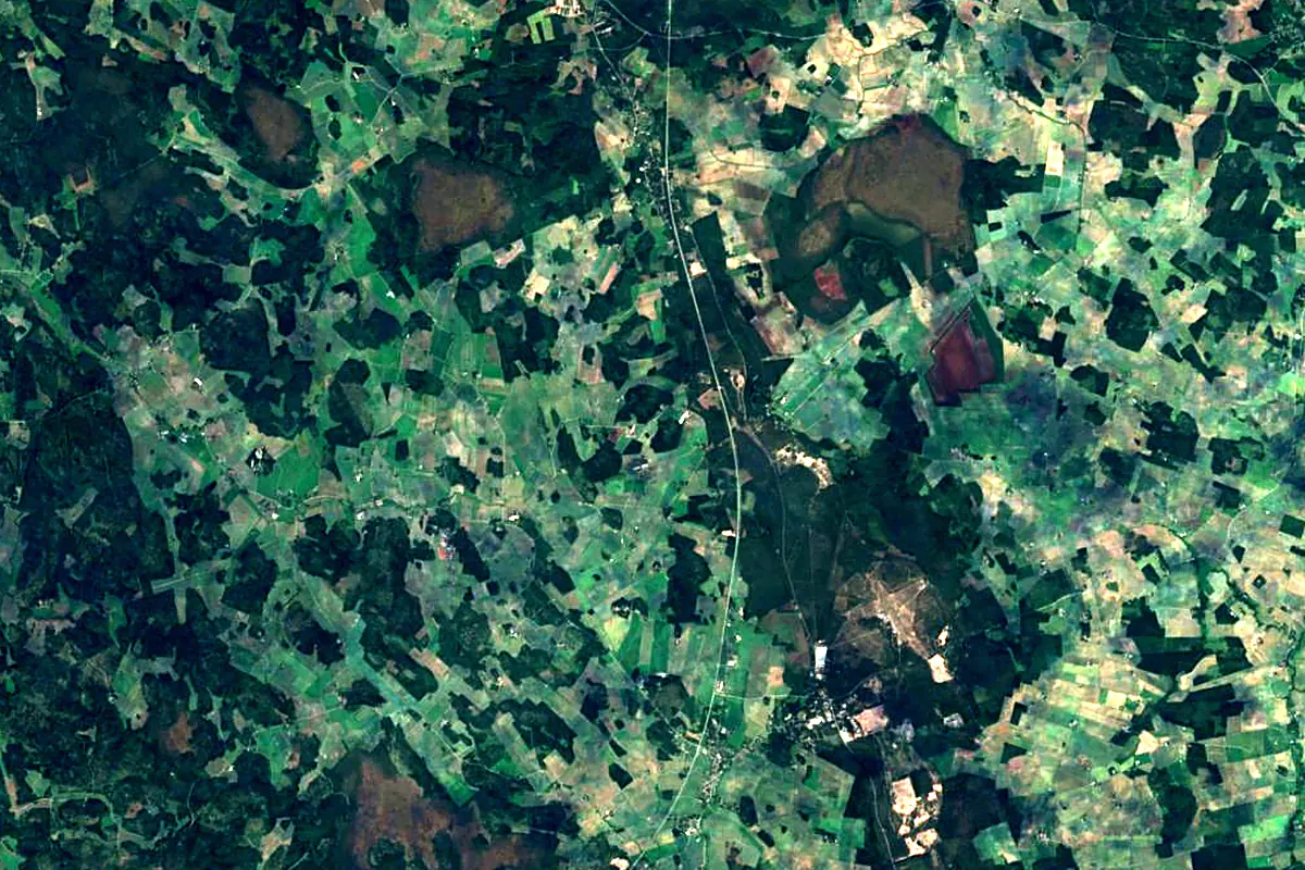 Aura River: satellite view of the source