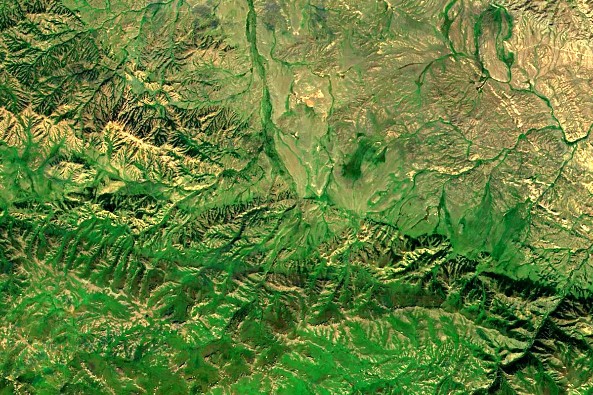 Ayaguz River: satellite view of the source