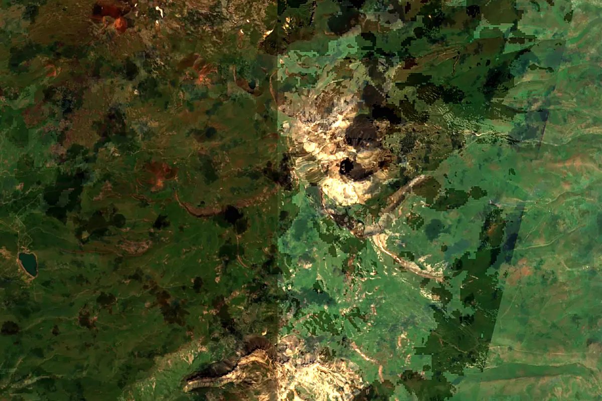 Azat River: satellite view of the source