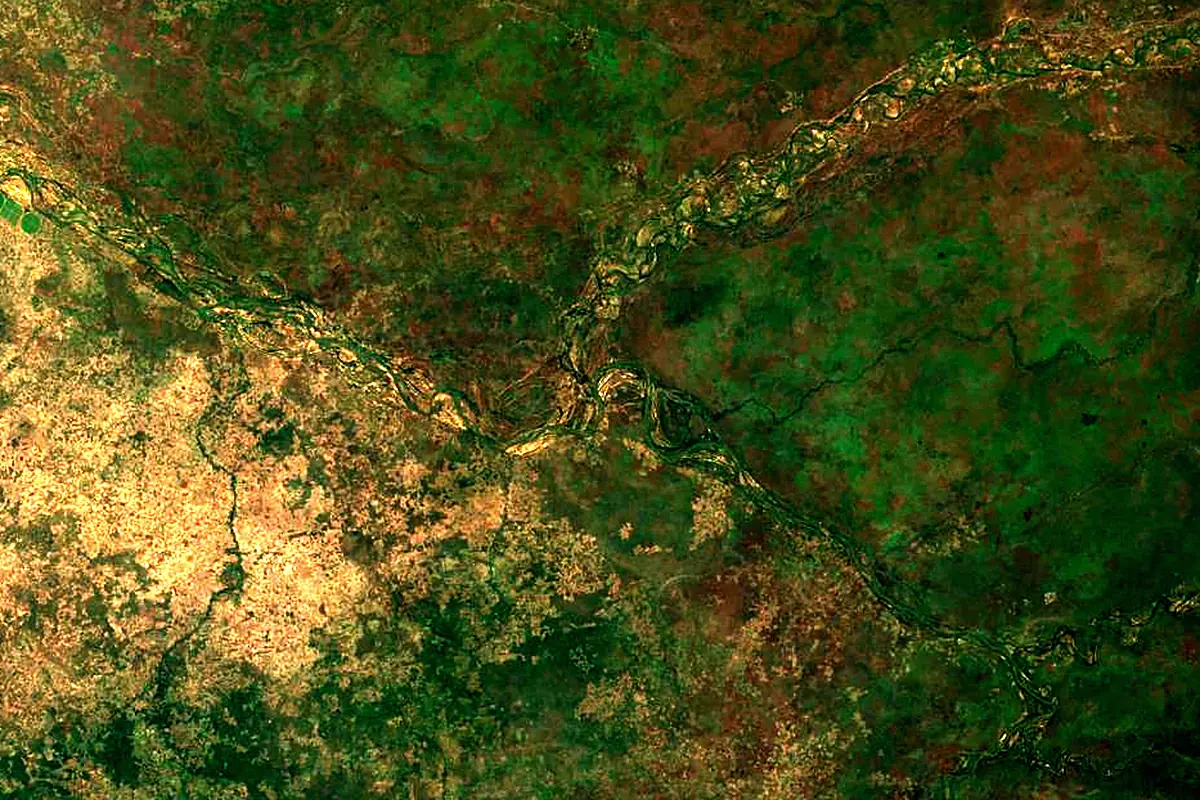 Bahr Aouk River: satellite view of the mouth