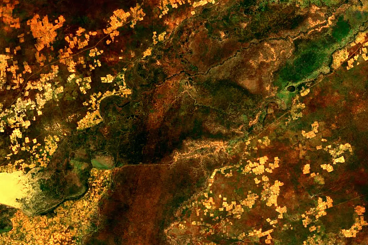 Bahr Aouk River: satellite view of the source