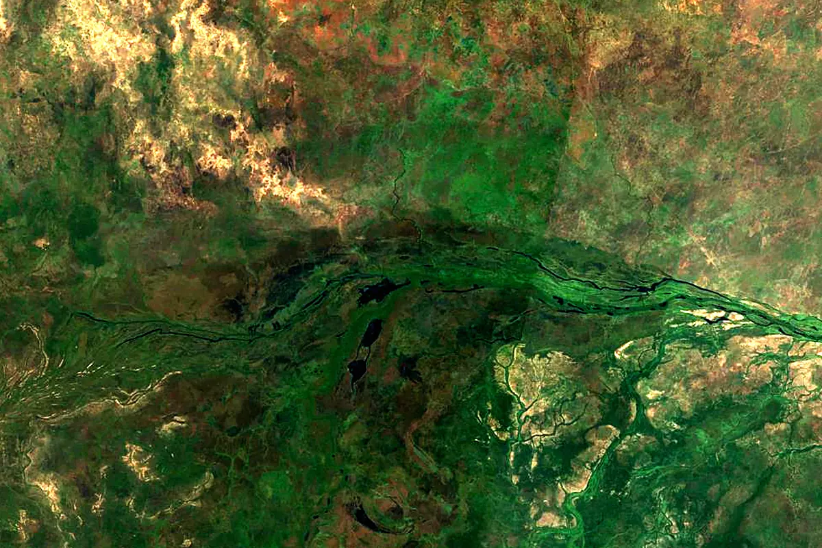 Bahr el Ghazal River: satellite view of the mouth