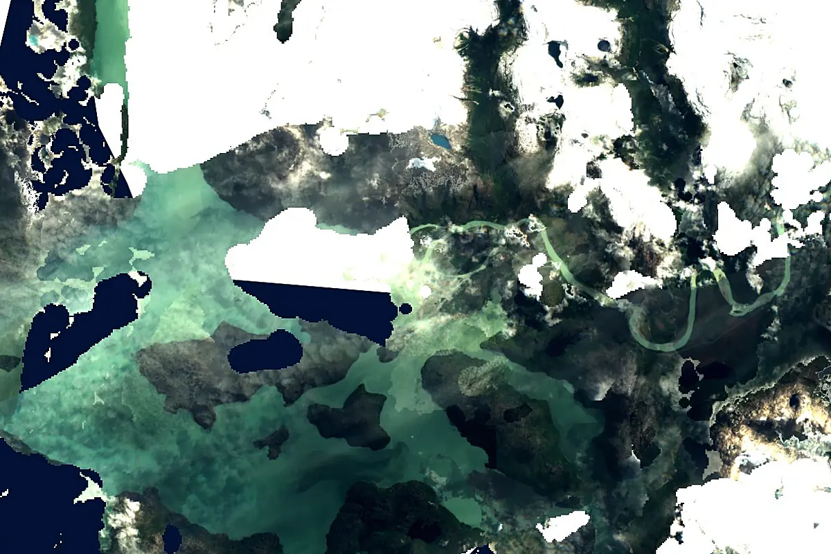 Baker River: satellite view of the mouth