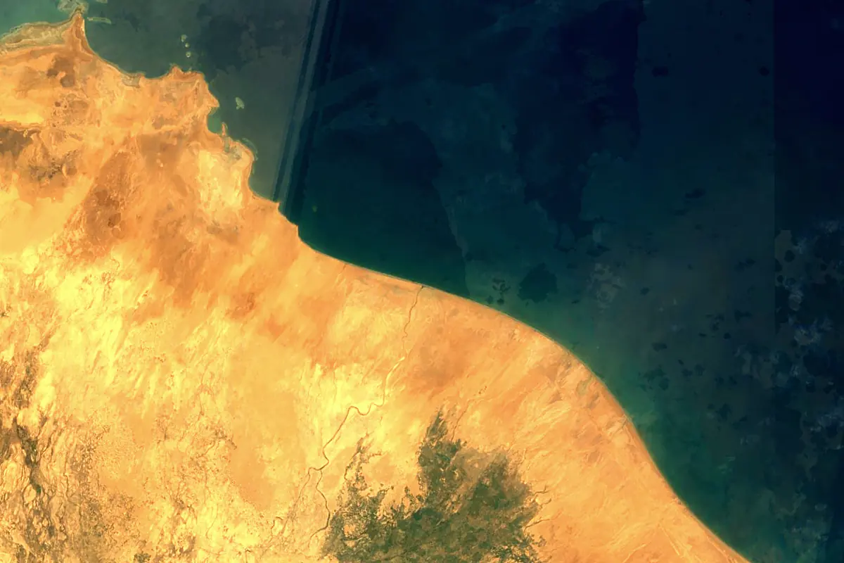 Barka River: satellite view of the mouth