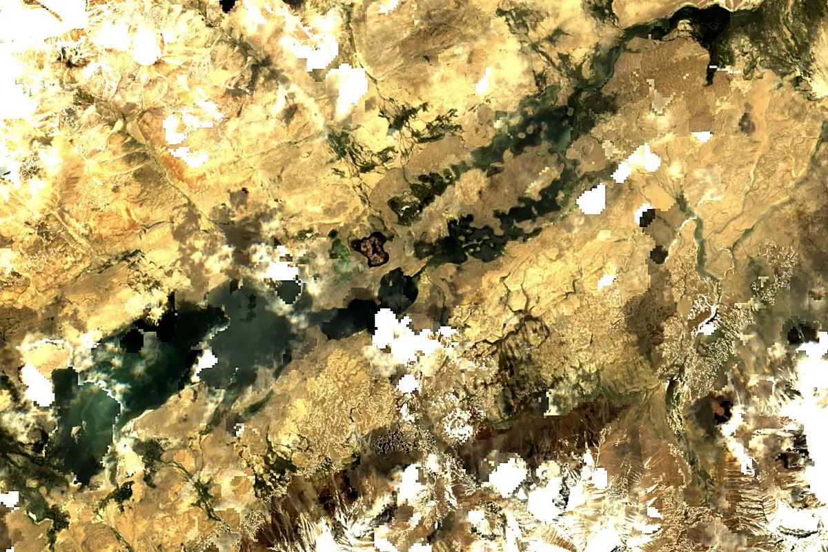 Bartang River: satellite view of the source
