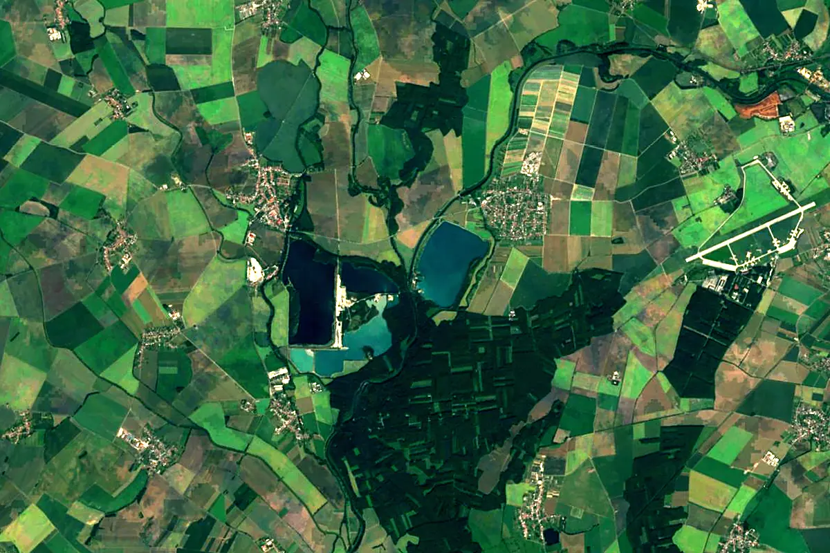 Bečva: satellite view of the mouth