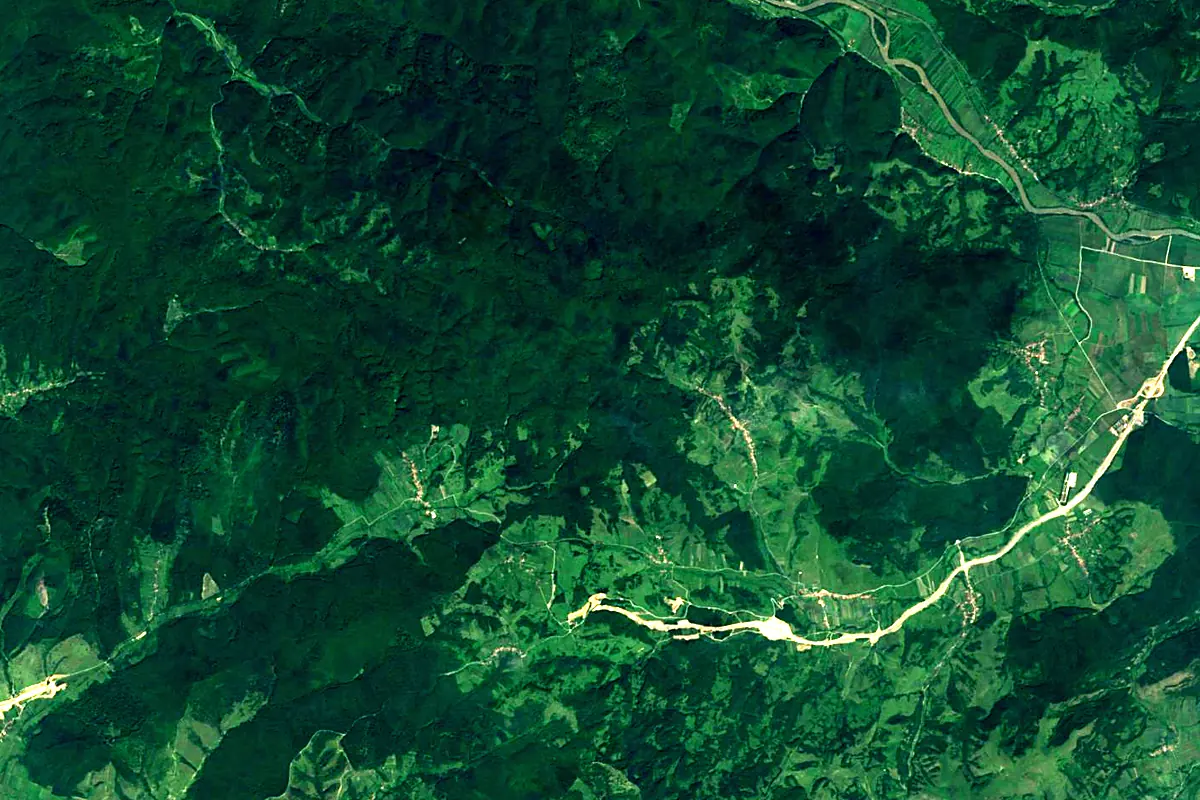 Bega River: satellite view of the source