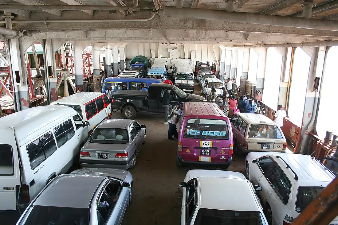 On the ferry across the Berbice