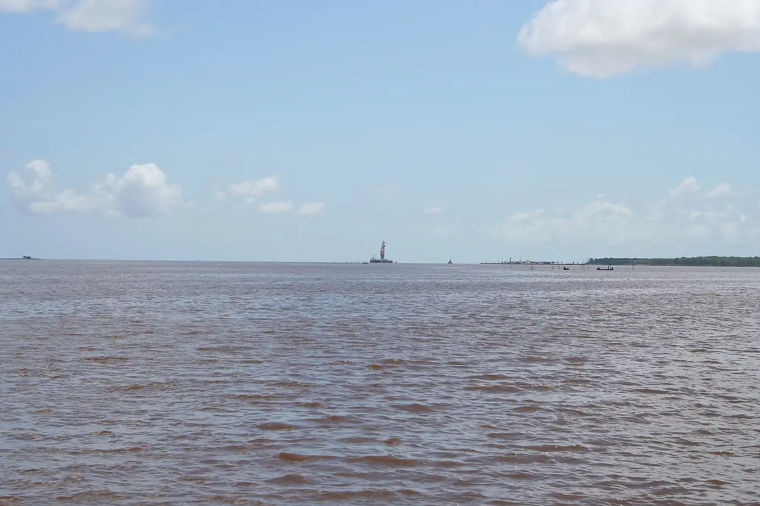 Pilings for the Berbice River bridge