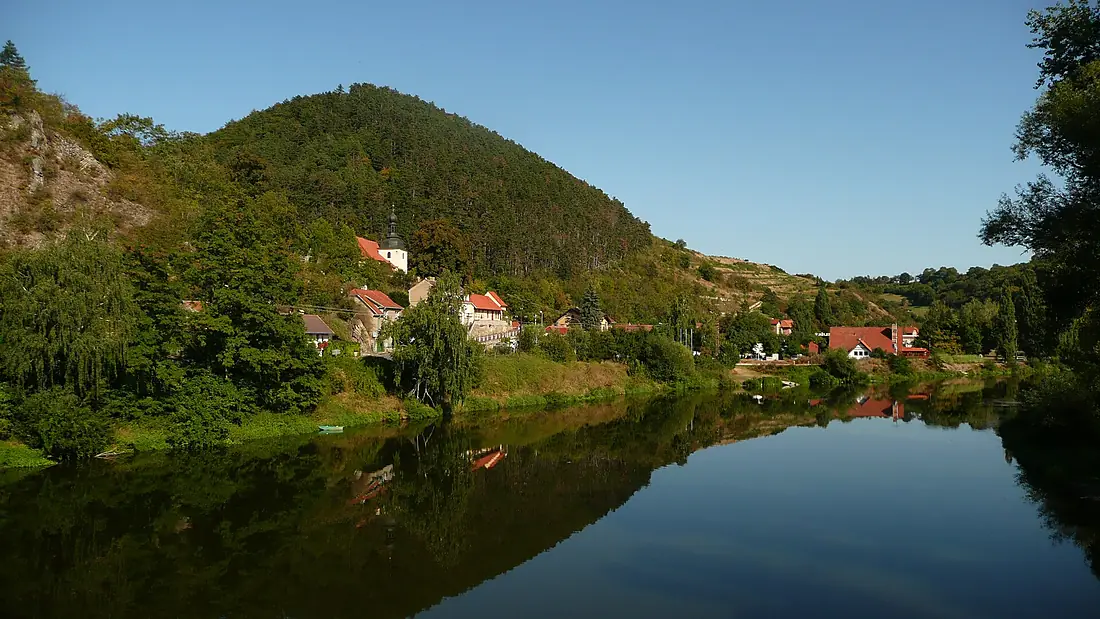The Berounka River, Karlštejn (Karlstein), Central Bohemia, Czechia
