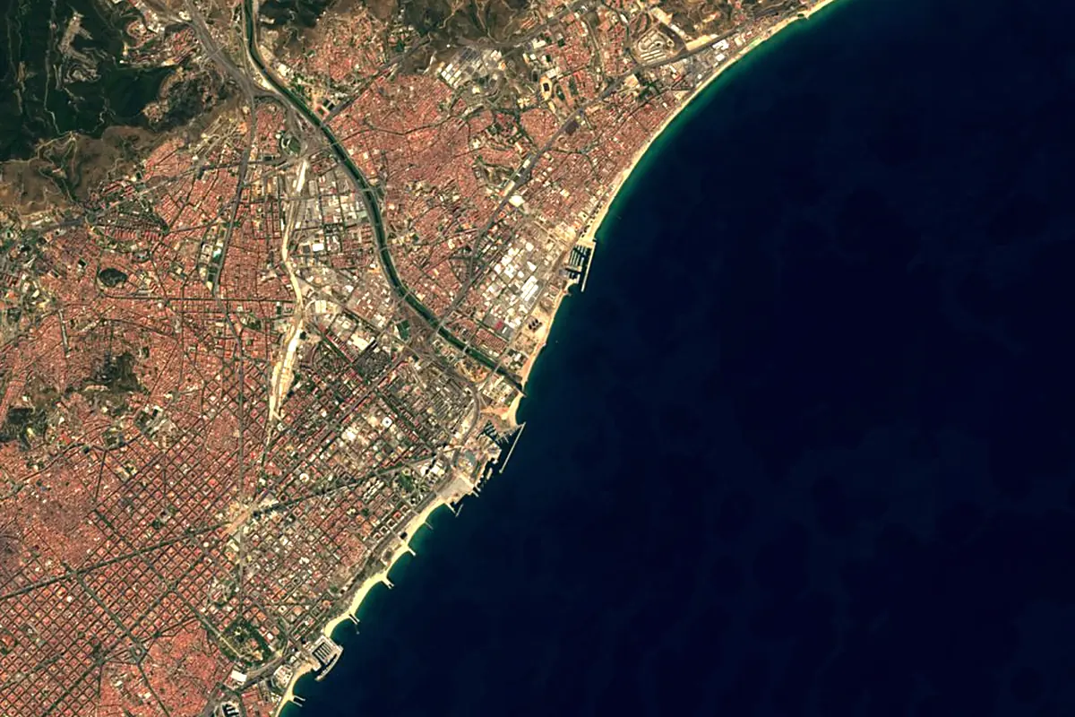Besòs: satellite view of the mouth