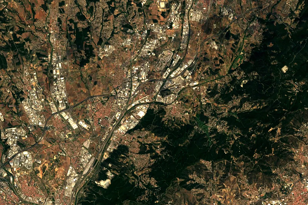 Besòs: satellite view of the source