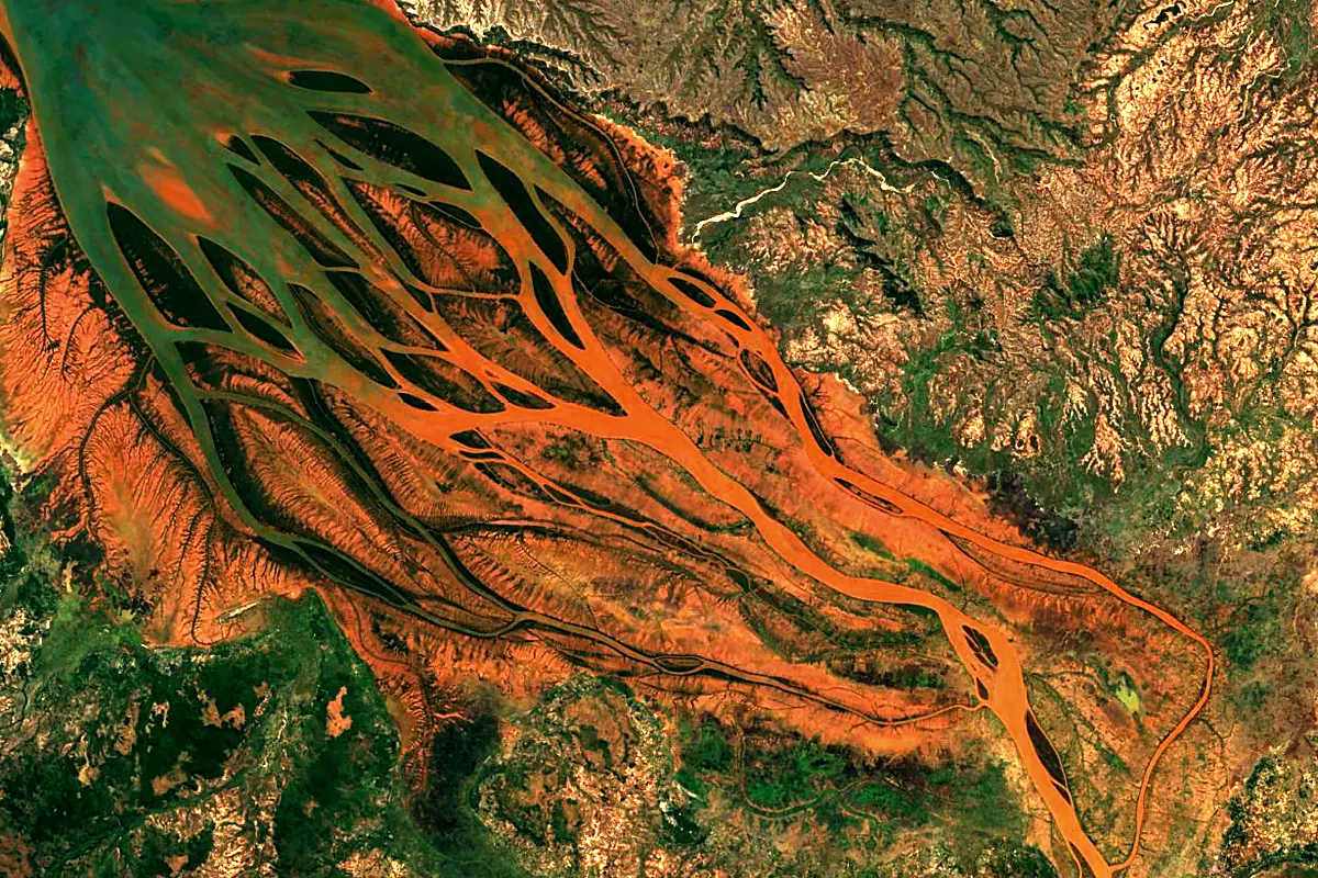 Betsiboka River: satellite view of the mouth