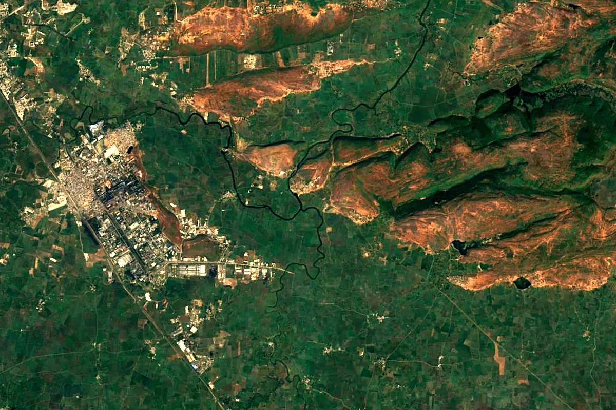 Betwa River: satellite view of the source