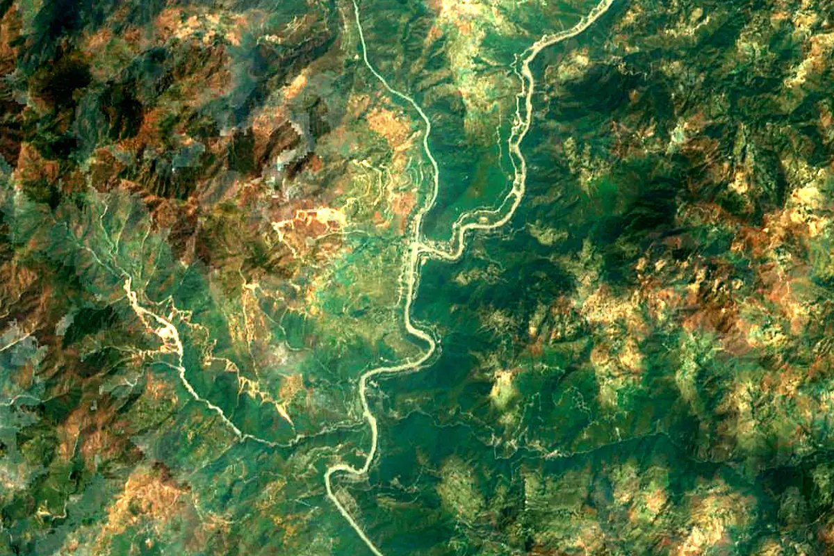 Bhagirathi River: satellite view of the mouth