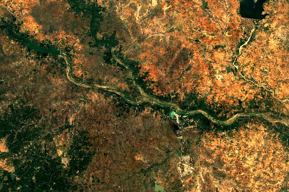 Bhima River: satellite view of the mouth