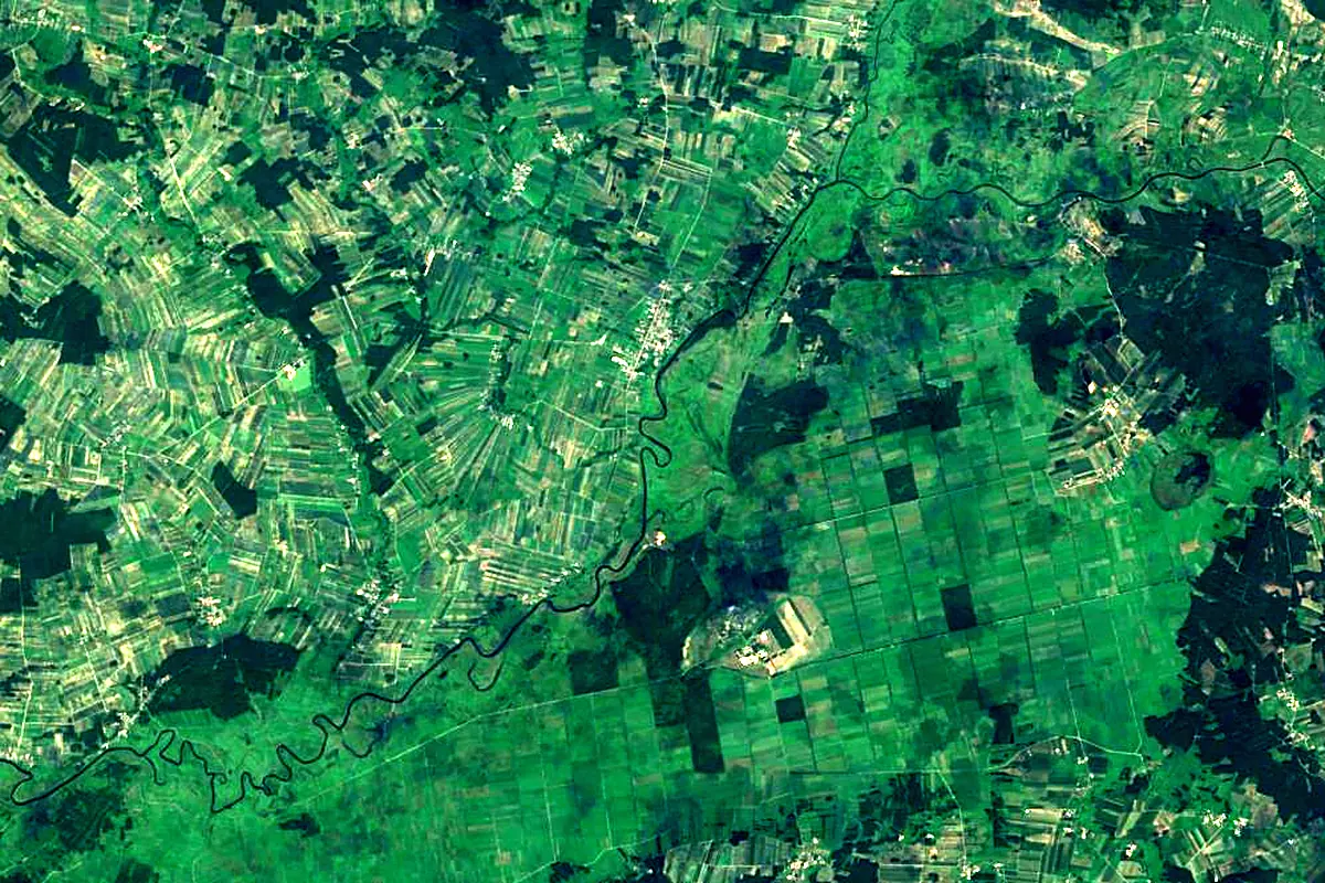 Biebrza: satellite view of the mouth