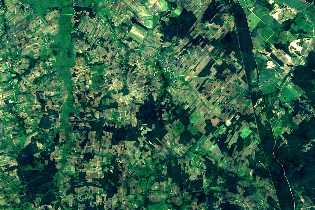 Biebrza: satellite view of the source