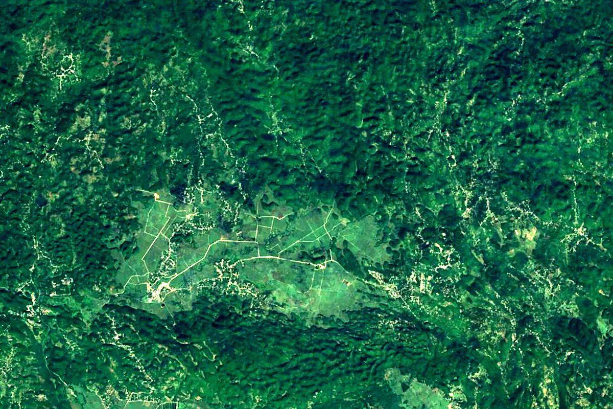 Black River: satellite view of the source