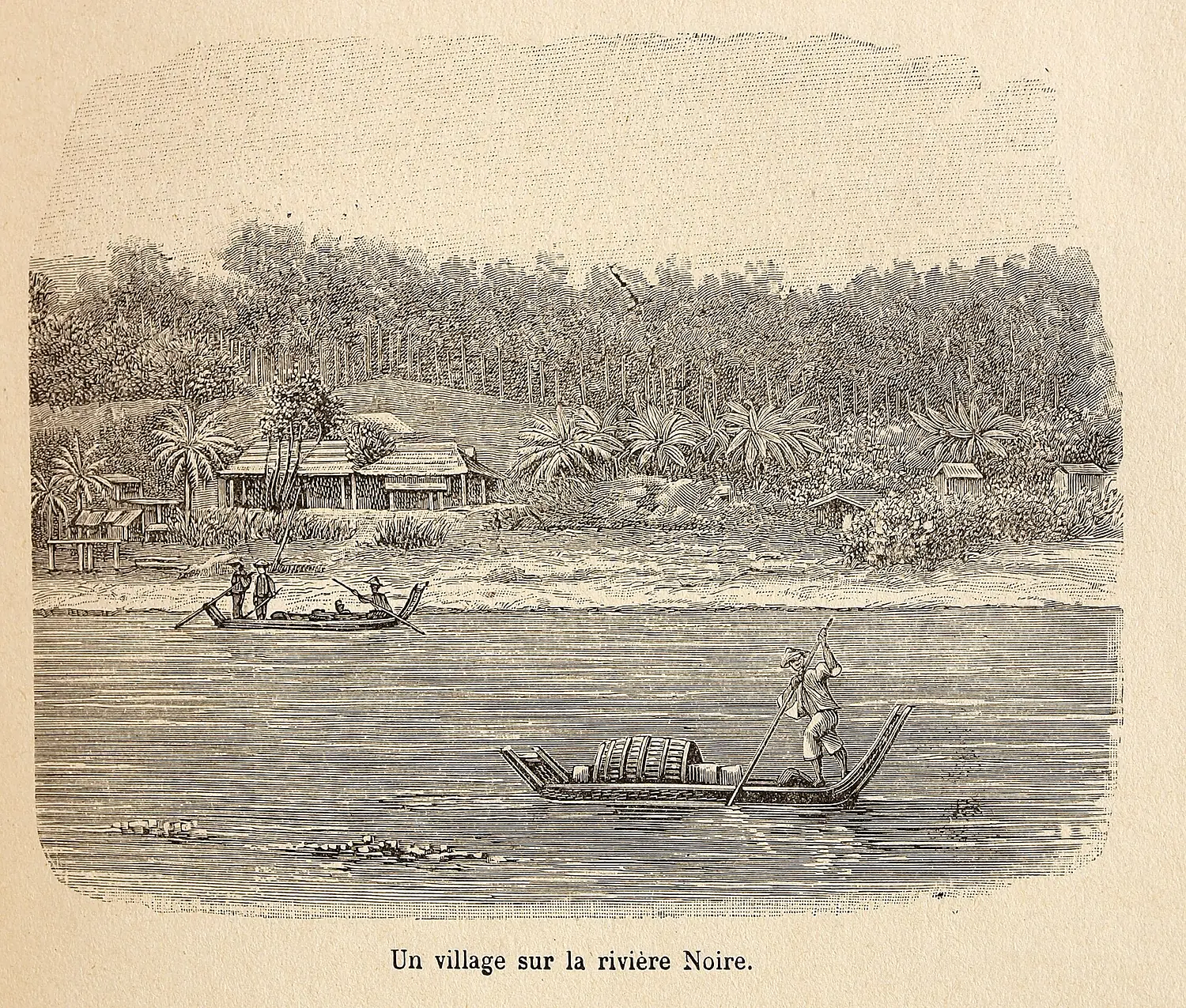 L.Girod-Dix Ans de Haut-Tonkin-1899-village sur la Rivière Noire