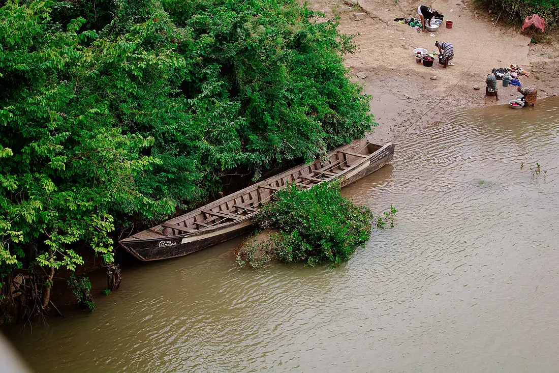 A top view of Black volta from Bamboi bridge July 2025
